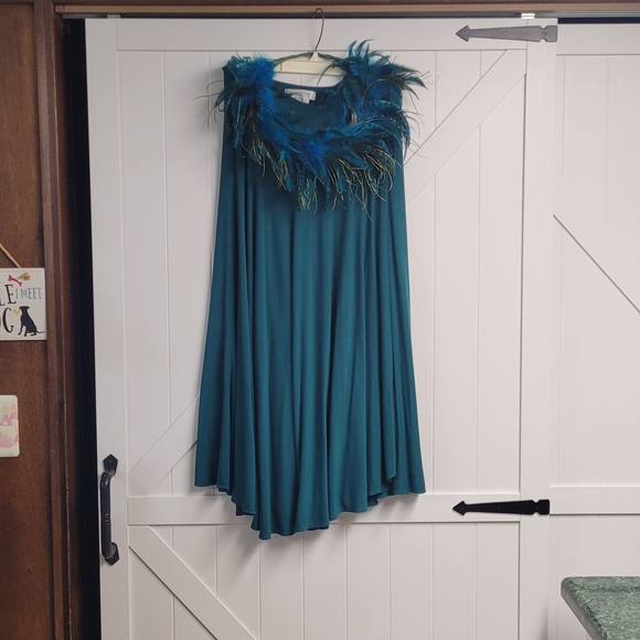 Coldwater Creek Dresses & Skirts - Coldwater Creek Teal Maxi Skirt and Feather Head Accent from Renn Faire